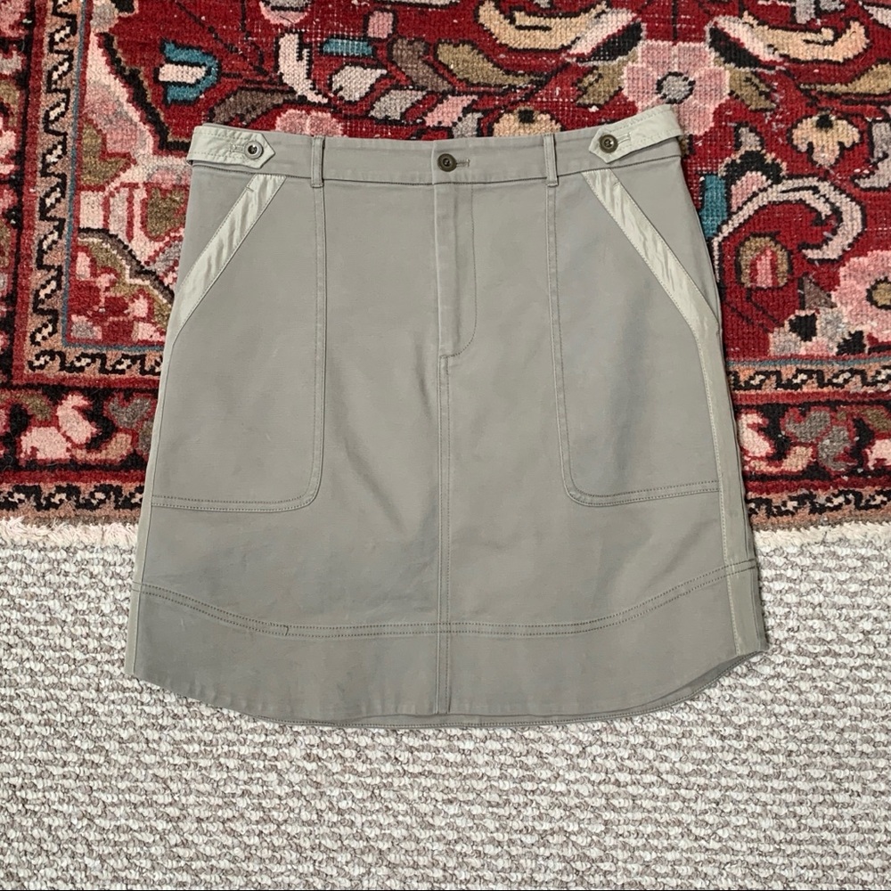 Club Monaco Khaki Green Stretch Chino Mini Skirt